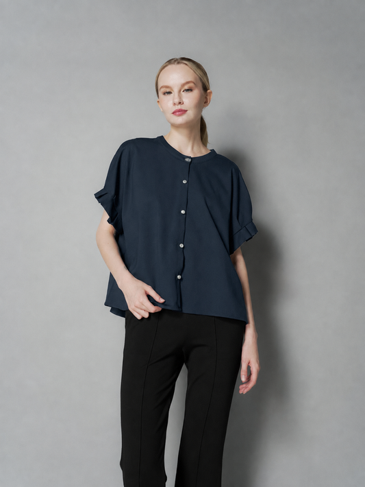 Ness Pleated Sleeves Top