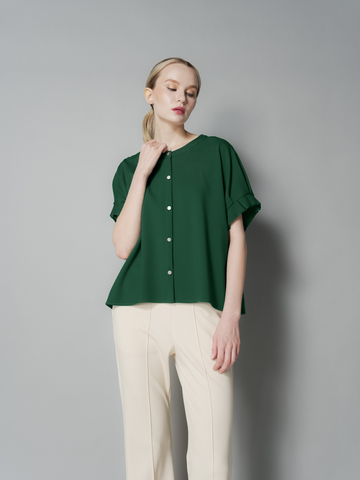 Ness Pleated Sleeves Top