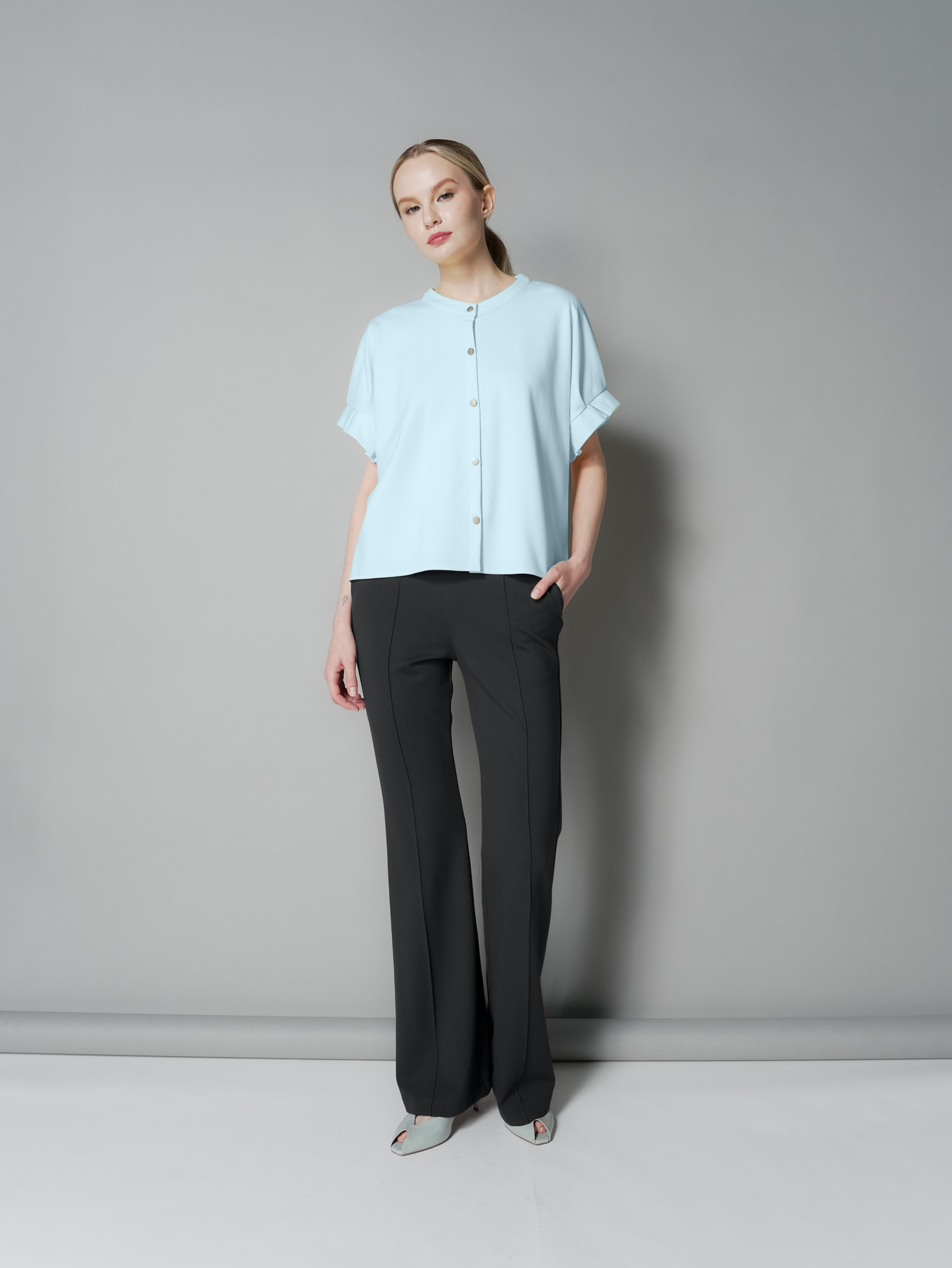 Ness Pleated Sleeves Top