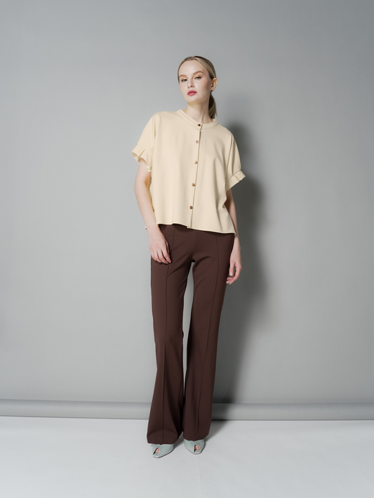 Ness Pleated Sleeves Top