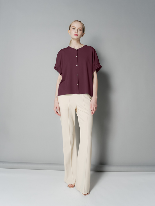 Ness Pleated Sleeves Top