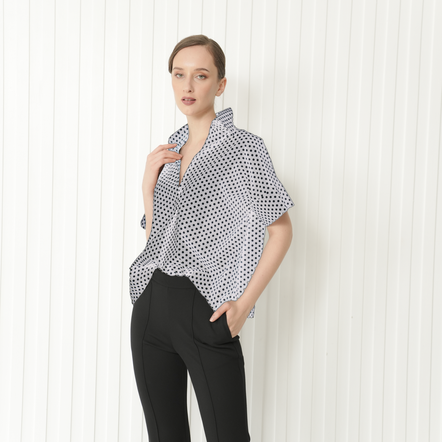 Odette Short Sleeve Polka Top