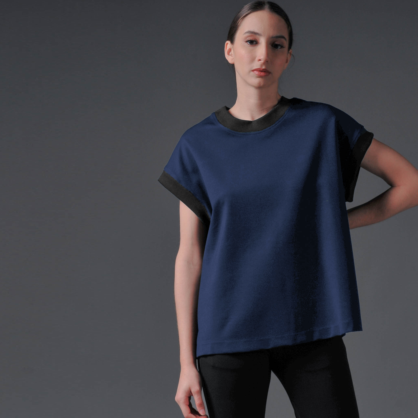 Olga Ribbed Neck Top