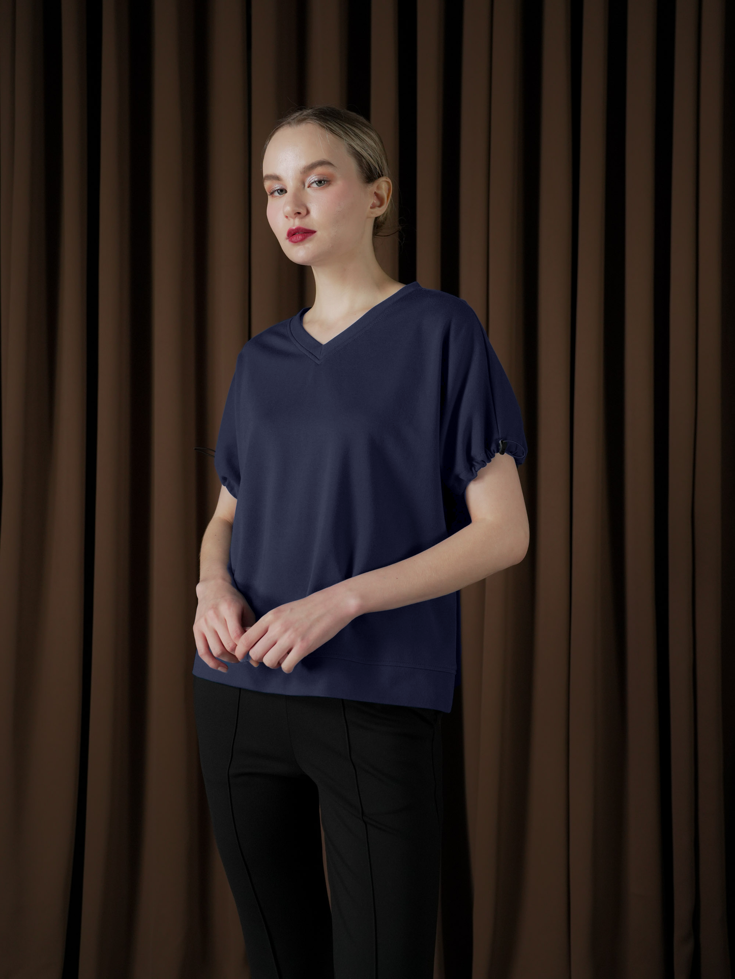 Petra Elastic Sleeve Hem Top