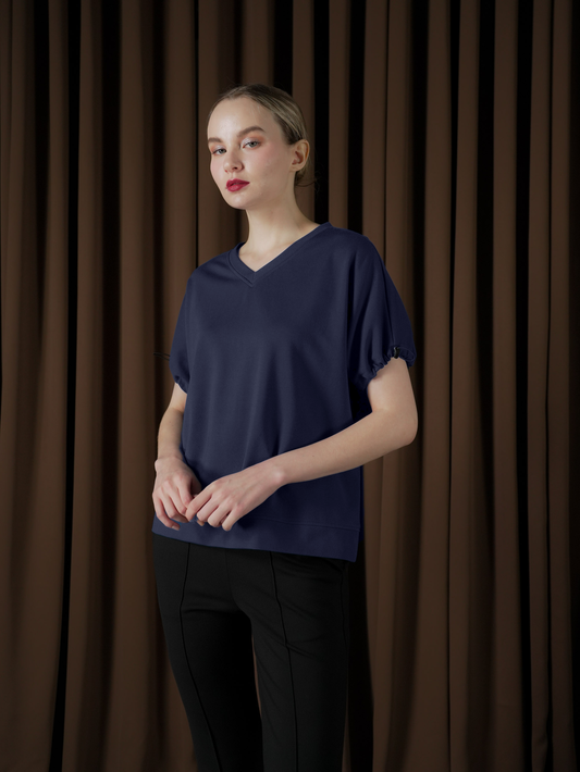 Petra Elastic Sleeve Hem Top