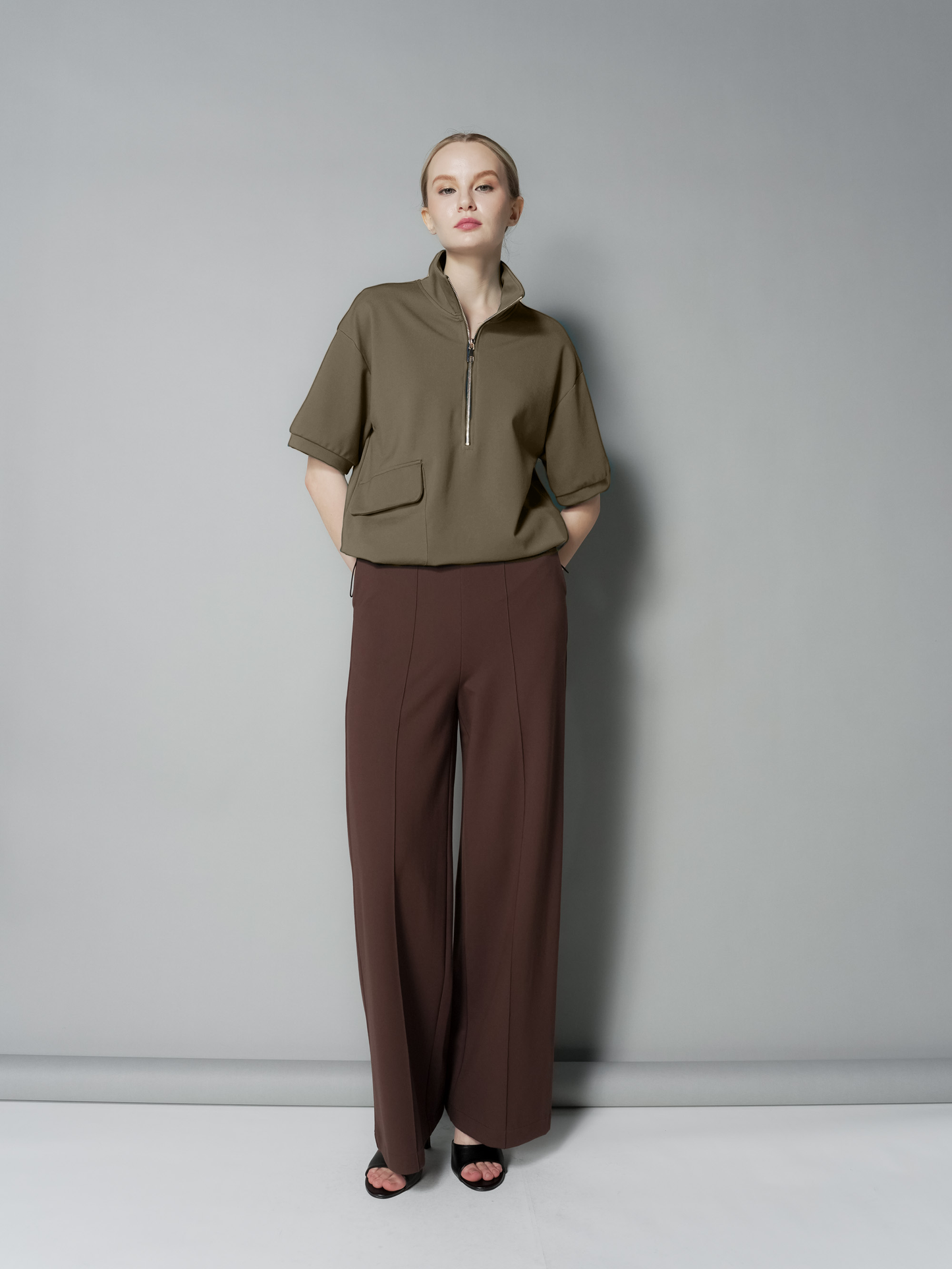 Queenie Zip Top with Pocket