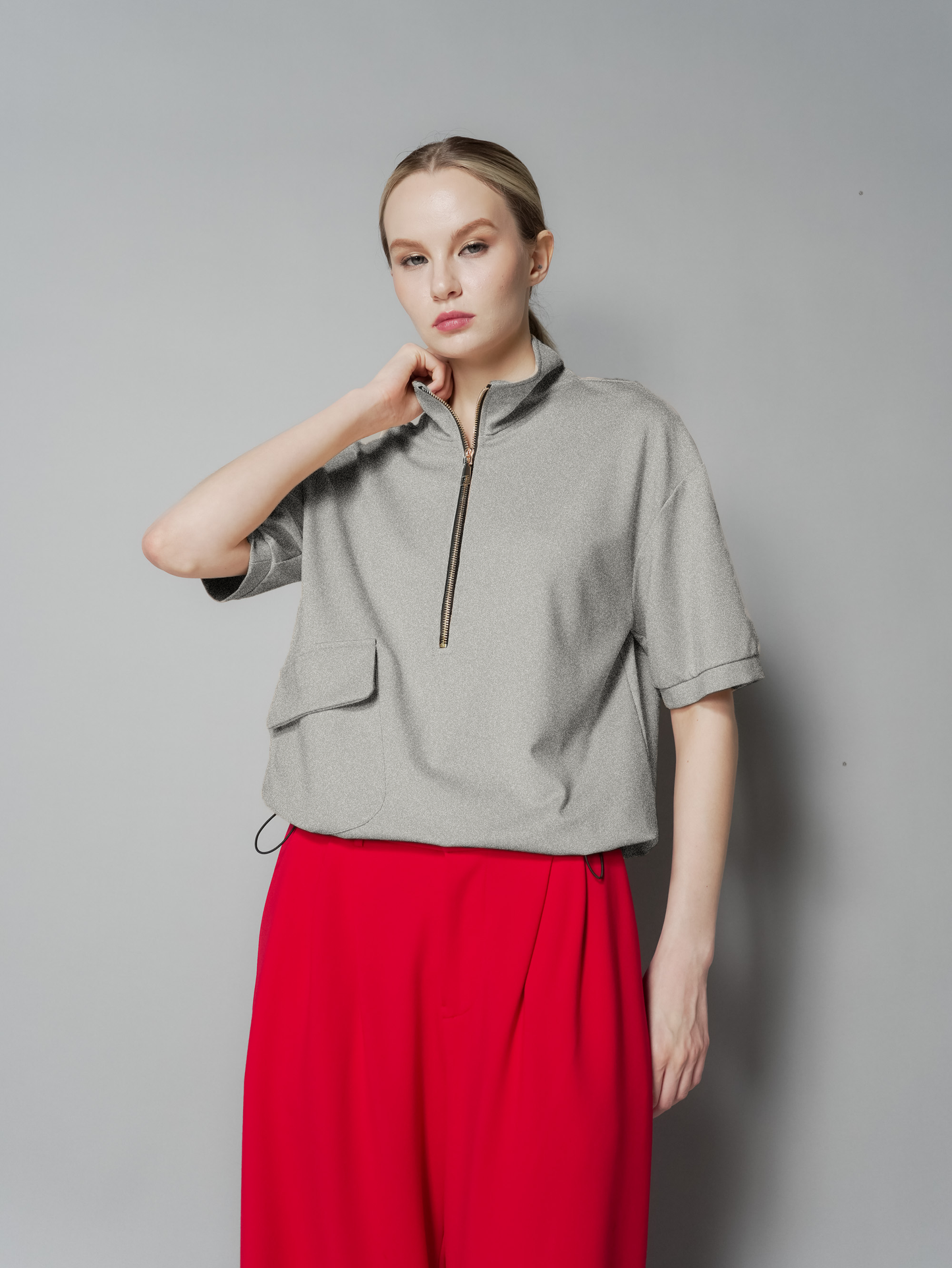 Queenie Zip Top with Pocket