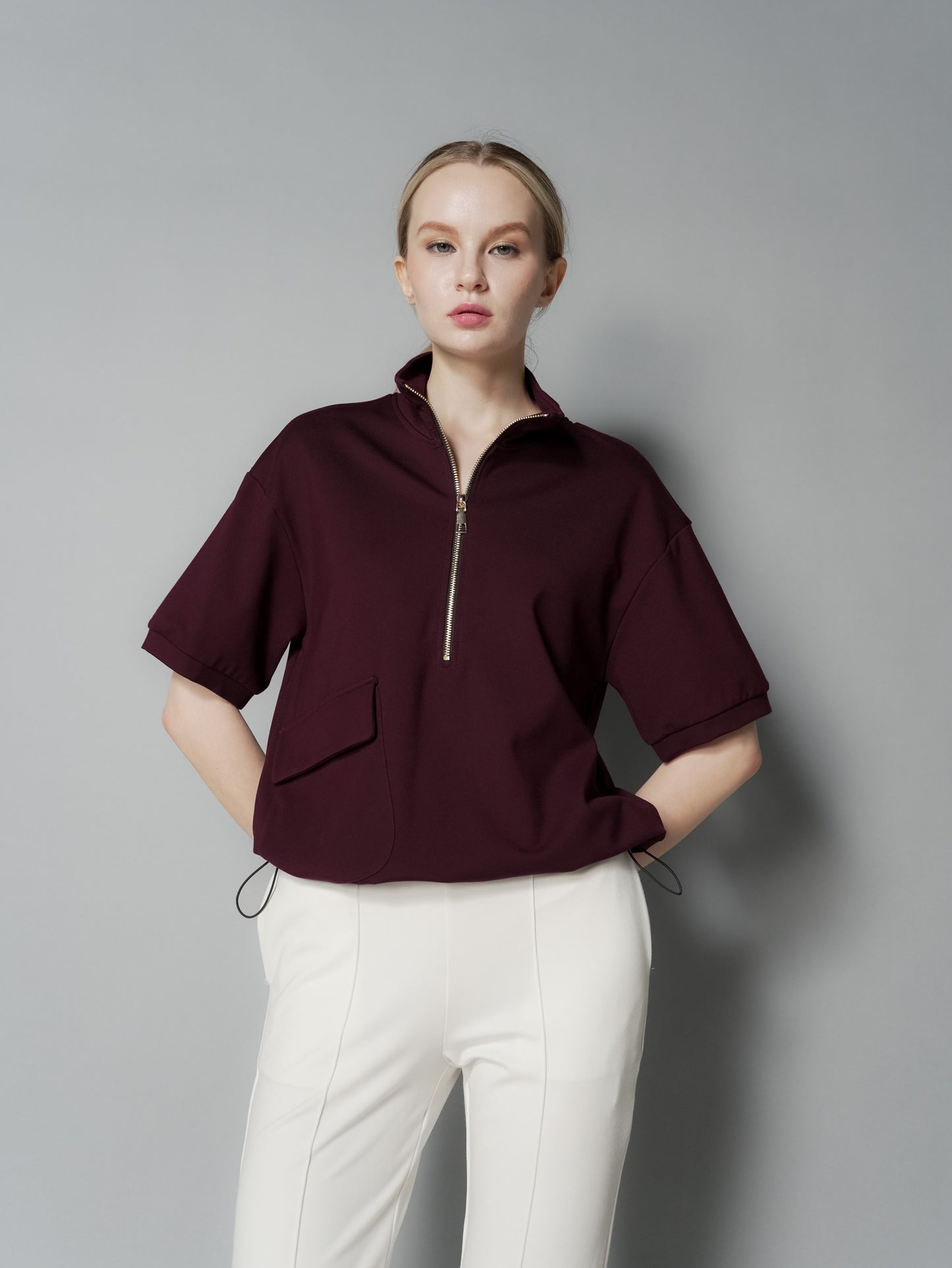 Queenie Zip Top with Pocket