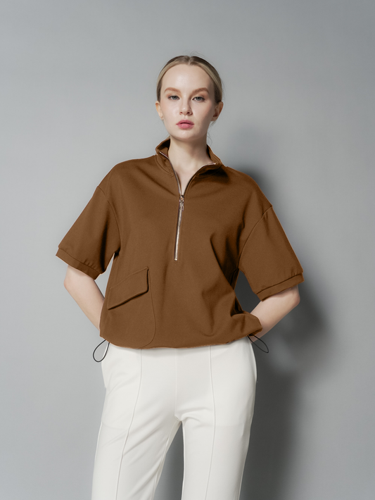 Queenie Zip Top with Pocket