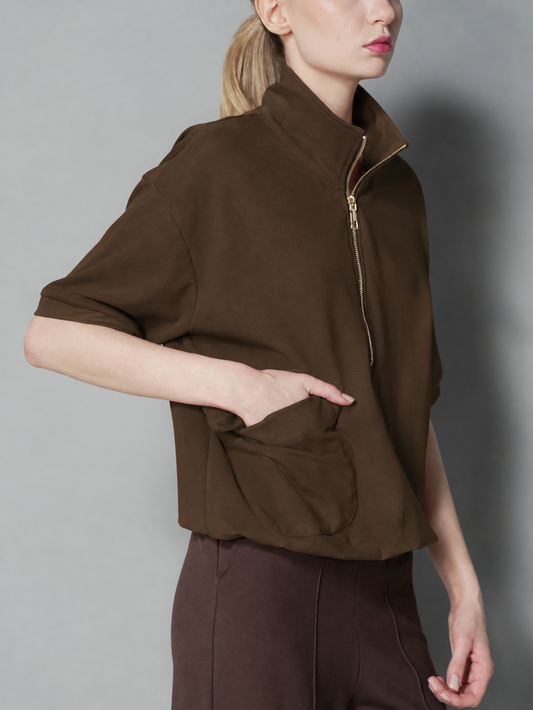 Queenie Zip Top with Pocket