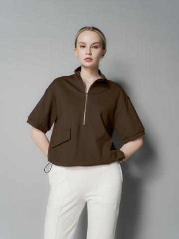 Queenie Zip Top with Pocket