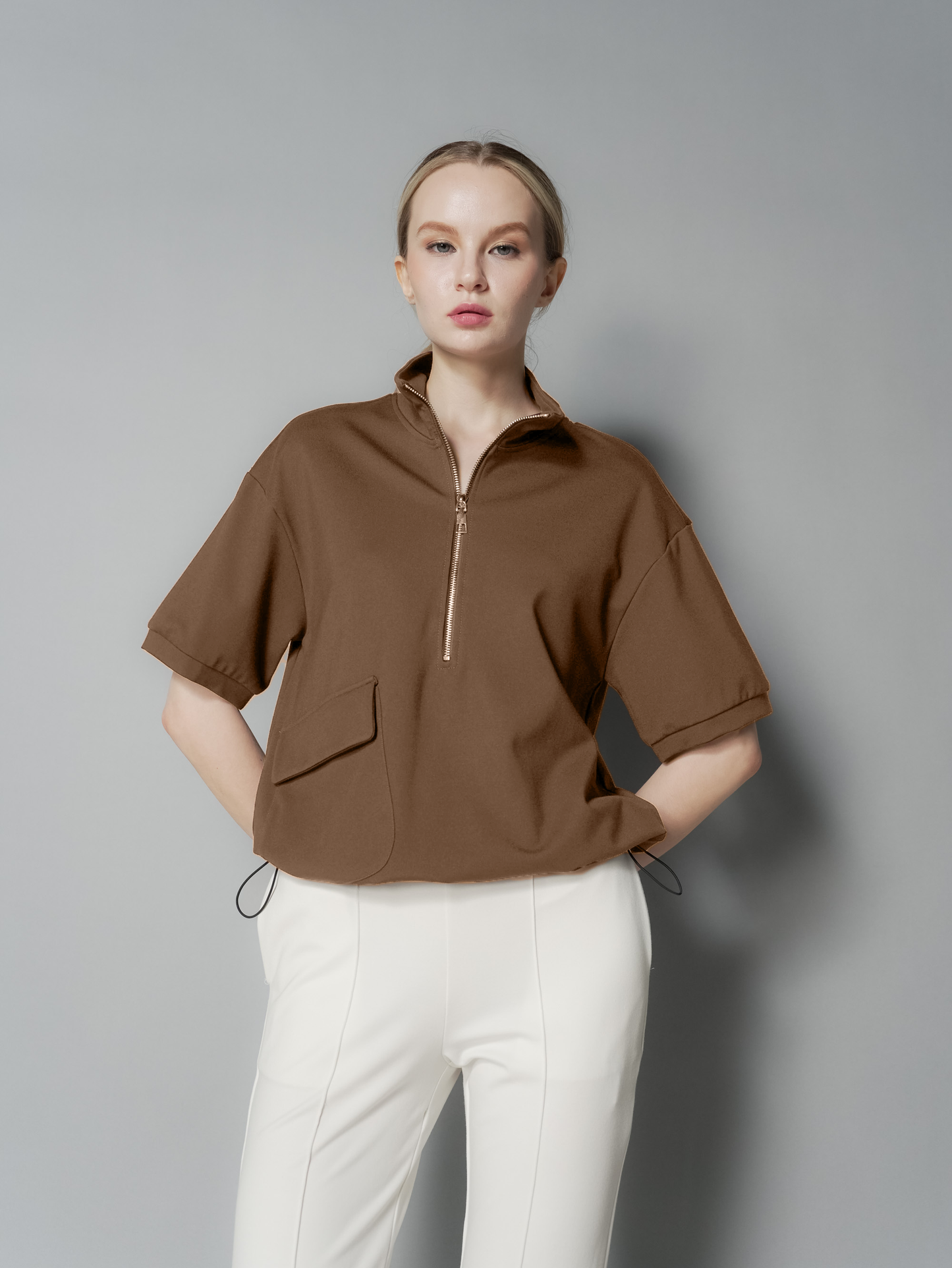 Queenie Zip Top with Pocket