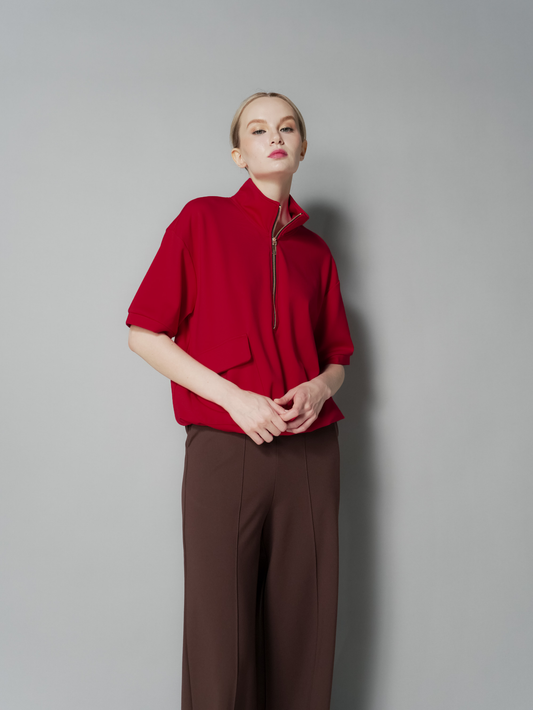 Queenie Zip Top with Pocket