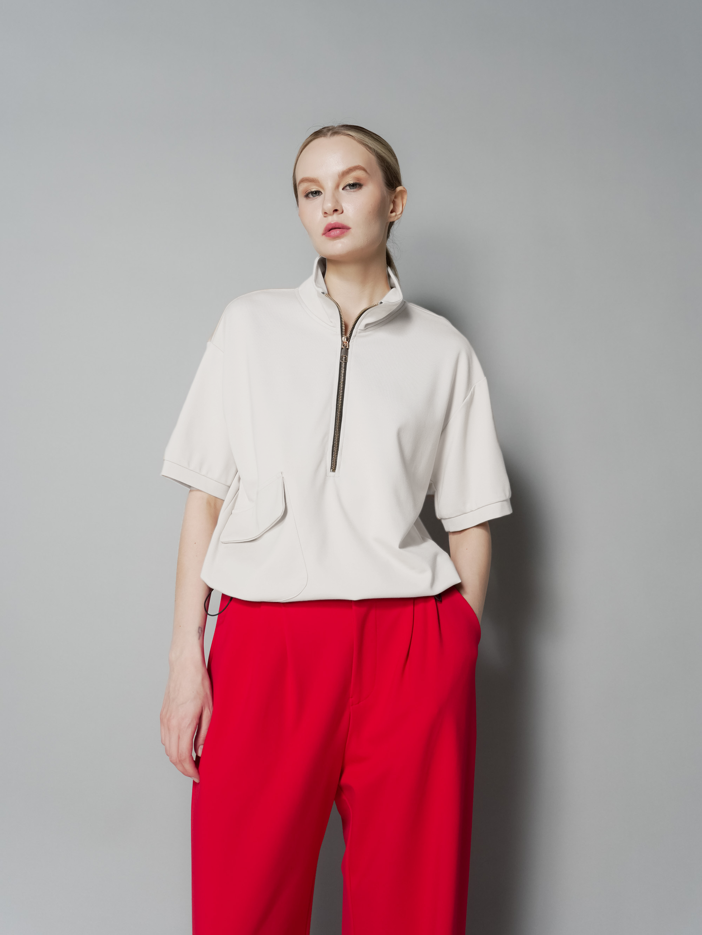 Queenie Zip Top with Pocket