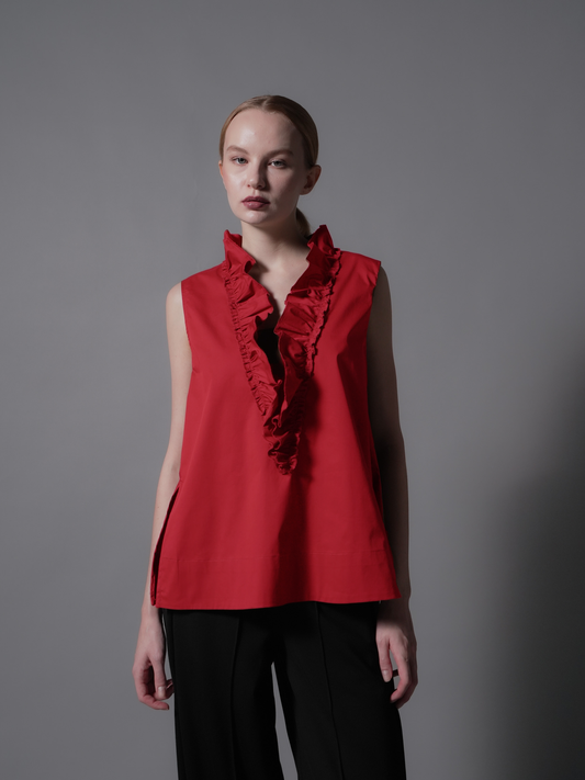Raffy Ruffle Neck Sleeveless