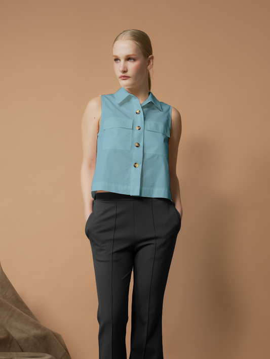 Robina Collared Sleeveless Top