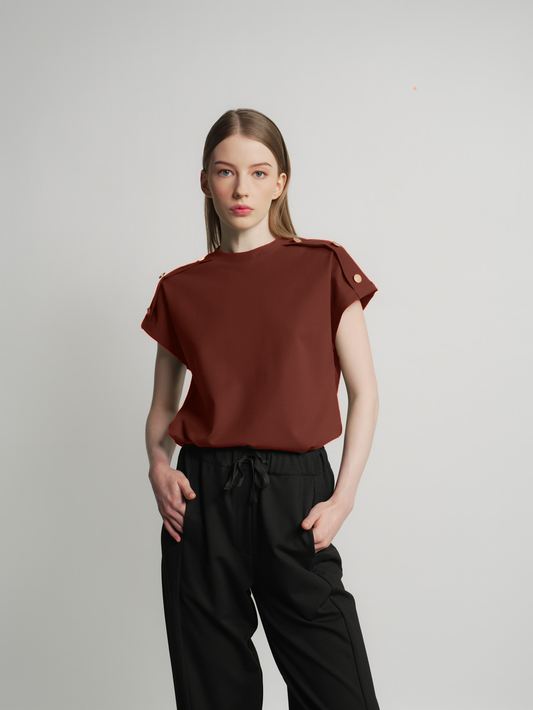 Ronalyn Button Detail Top