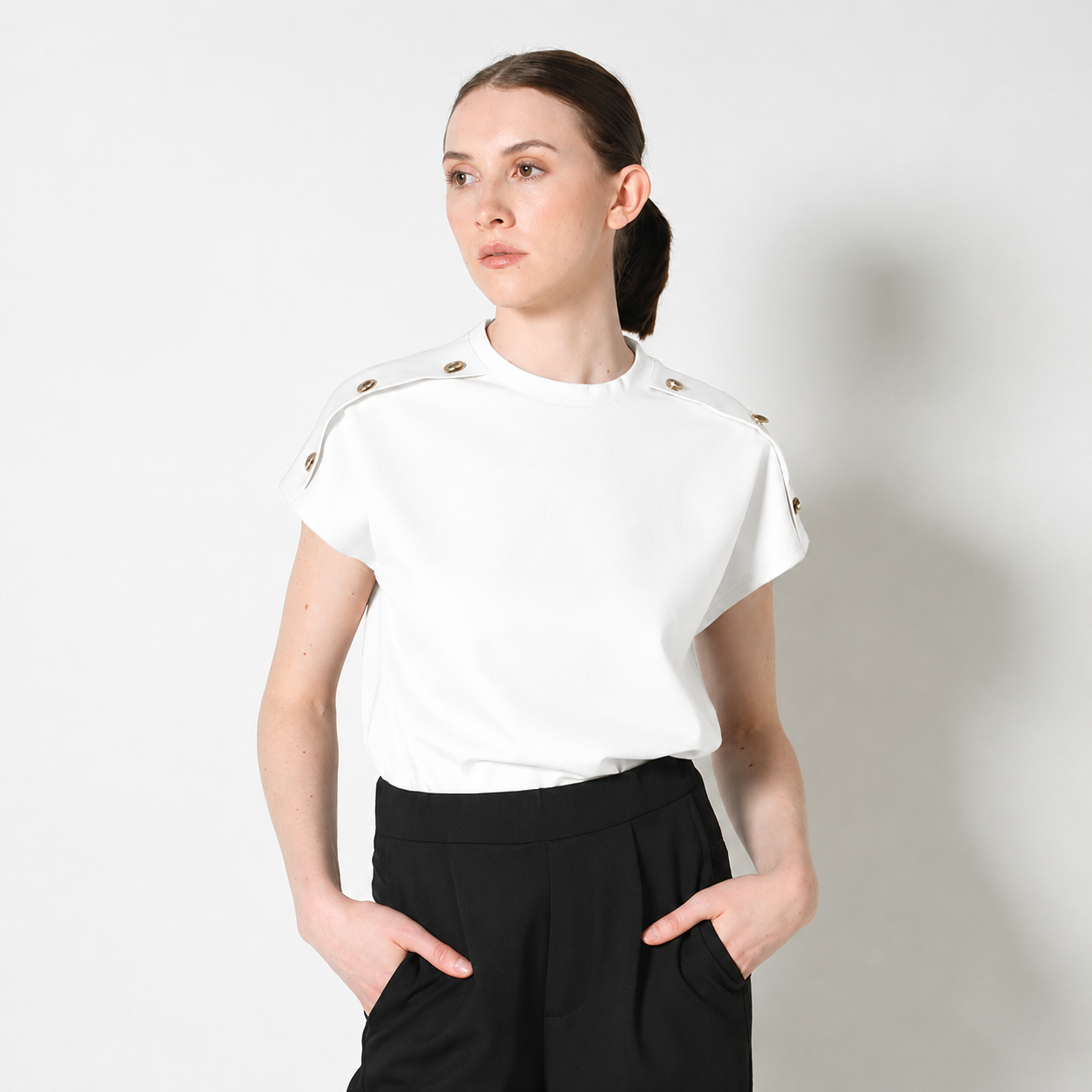 Ronalyn Button Detail Top