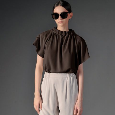 Rose Gathered Neck Top