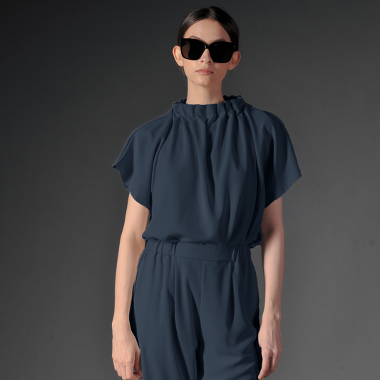Rose Gathered Neck Top
