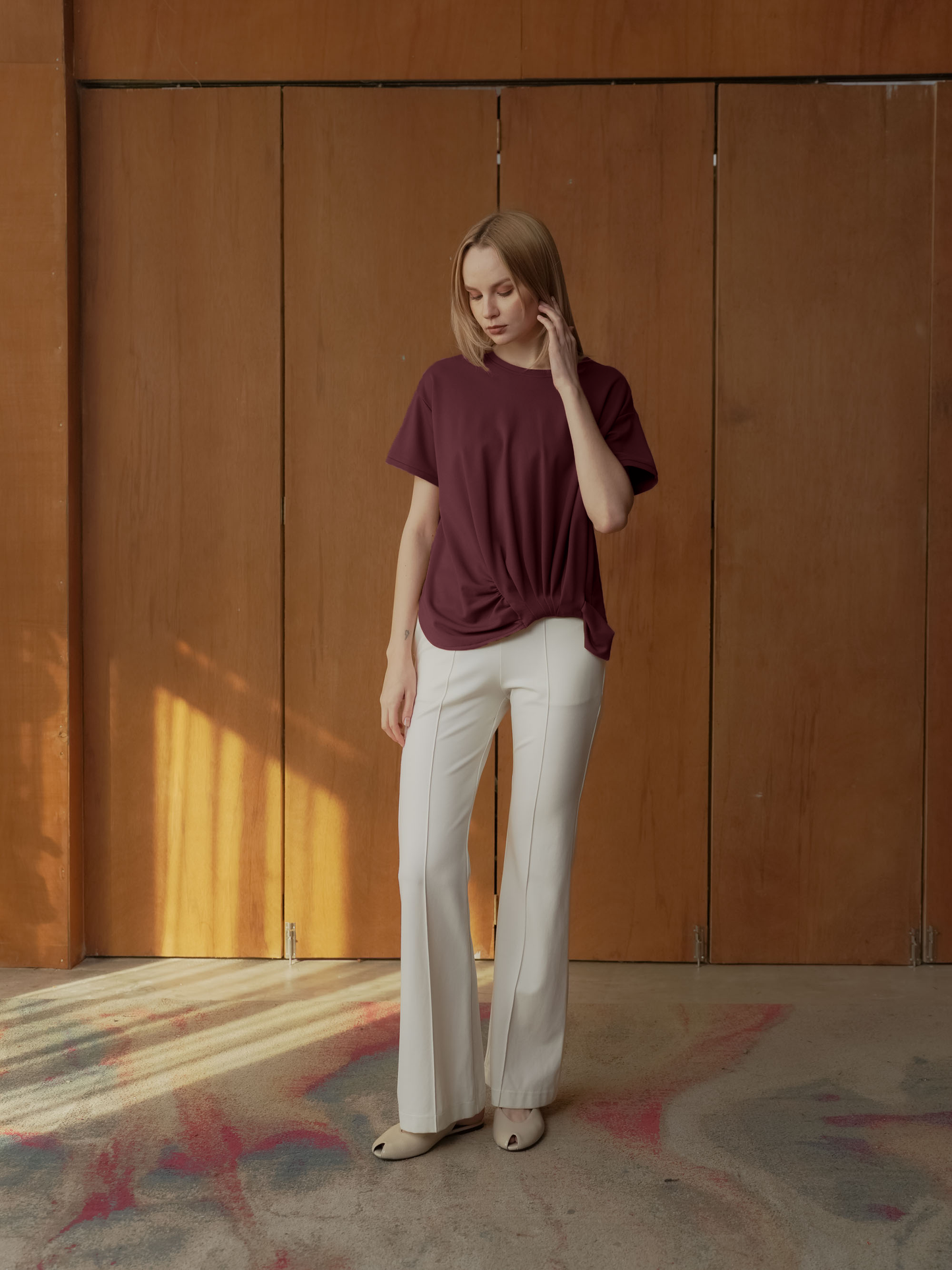 Ruffa Pleated Gathers Top