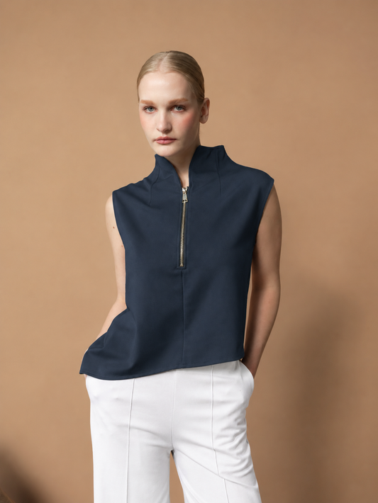 Selina Zipped High Neck Top
