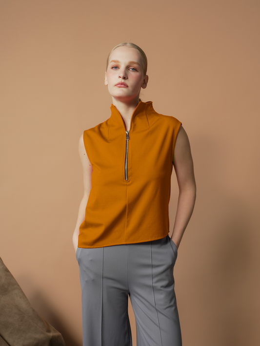 Selina Zipped High Neck Top