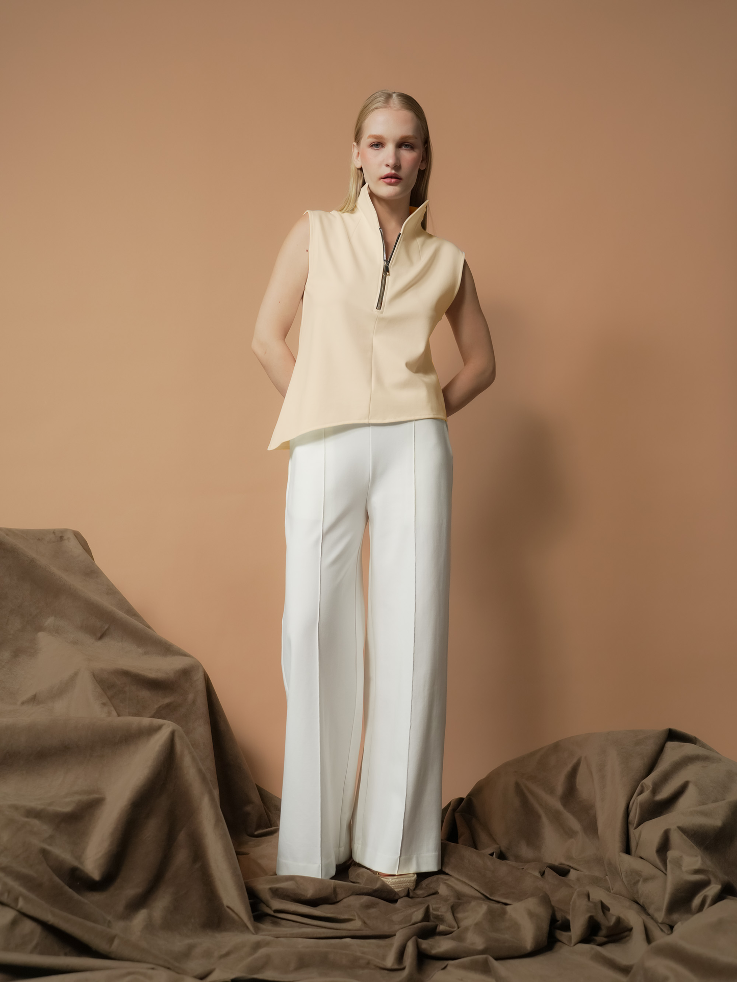 Selina Zipped High Neck Top