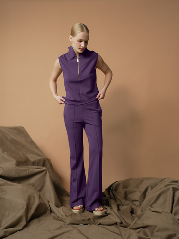 Selina Zipped High Neck Top