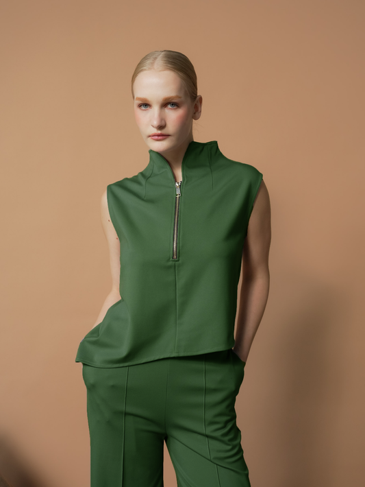Selina Zipped High Neck Top