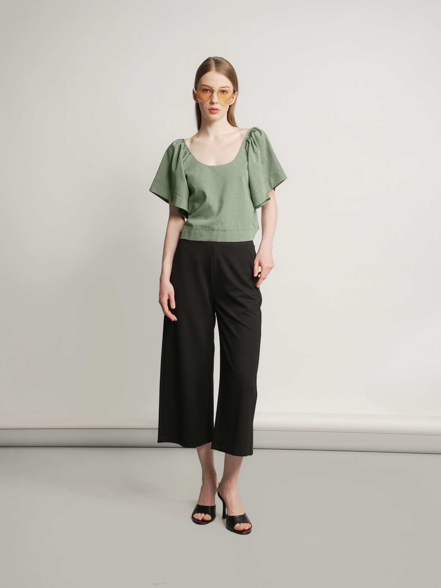 Sharon Flounced Sleeve Top