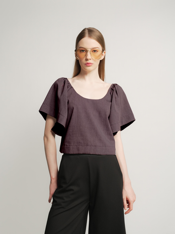Sharon Flounced Sleeve Top