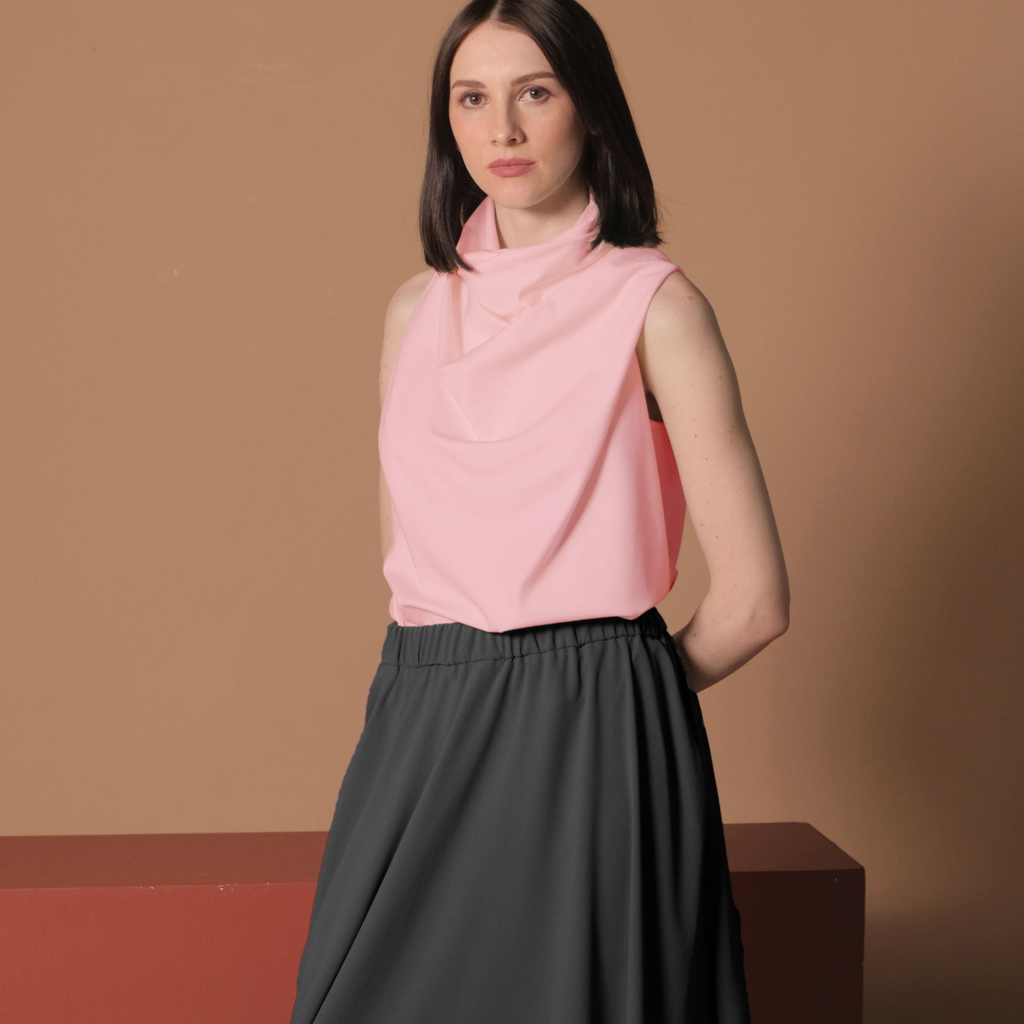 Sheera Cowl Zip Top