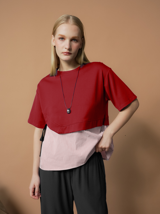 Shyla Striped Combi Top