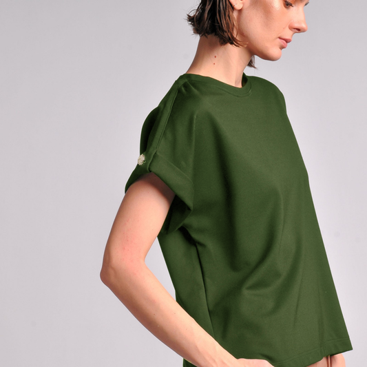 Stevie Button Detail Top