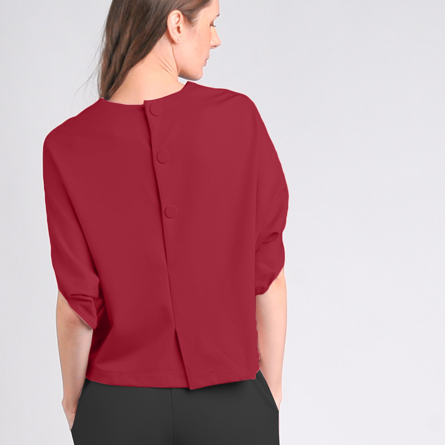 Sydney Back Button Detail Top