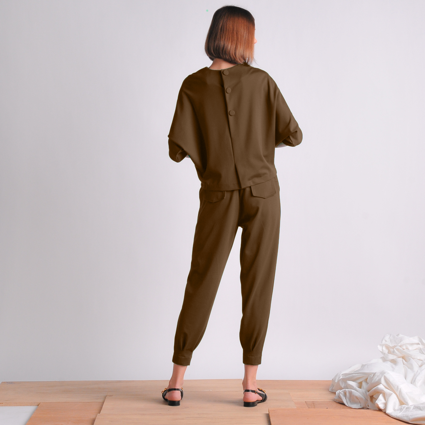 Sydney Back Button Detail Top