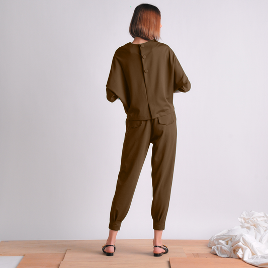 Sydney Back Button Detail Top