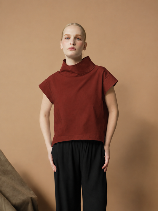 Tisa Hi-neck Zipped Top