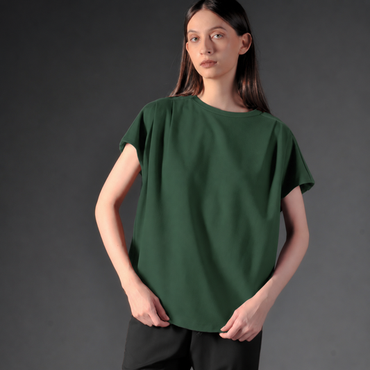 Vanie Pleated Shoulder Top
