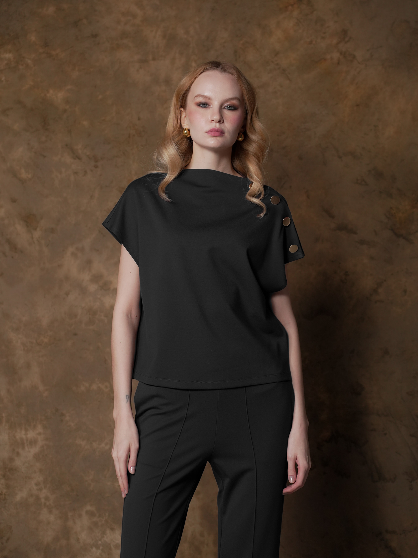 Venti Button Detail Top