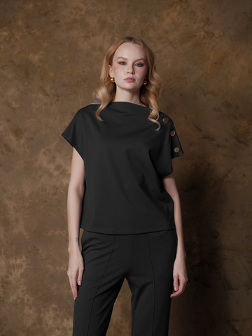 Venti Button Detail Top
