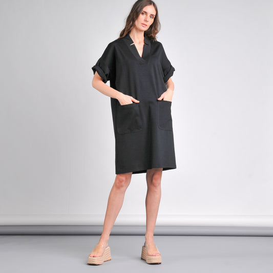 Ivory V-Neck Shift Dress