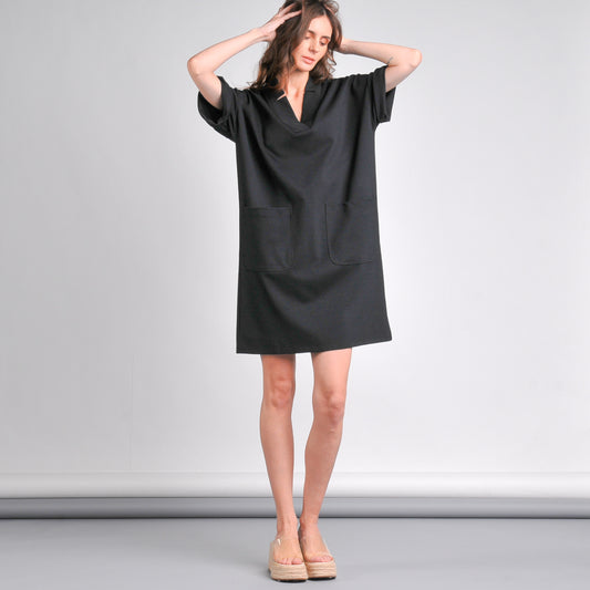 Ivory V-Neck Shift Dress