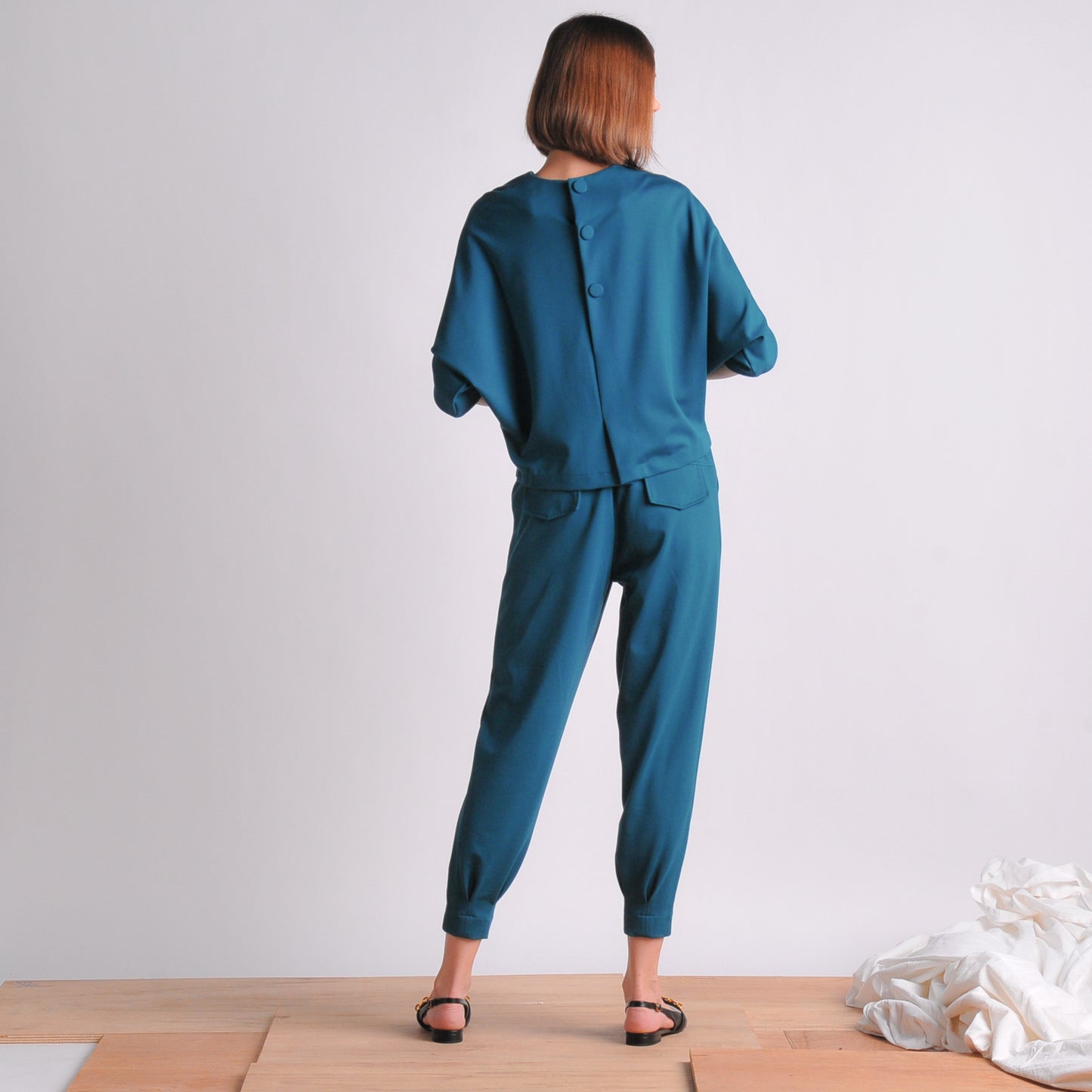 Sydney Back Button Detail Top
